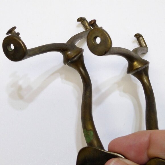 Art Brass Co. San-O-La Brass Bathroom Shelf Support Antique Wall Mount Brackets - Picture 7 of 11